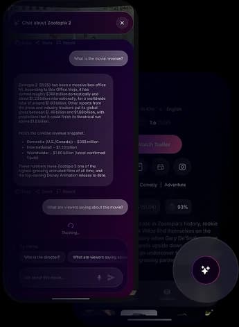 Cinema Chat - Chat about movies and series with AI straight from a movie/series screen, Ask anything you want to know about that movie/series.